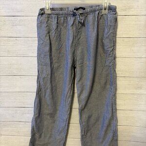Brandy Melville Blue White Striped Linen Blend Pants One Size